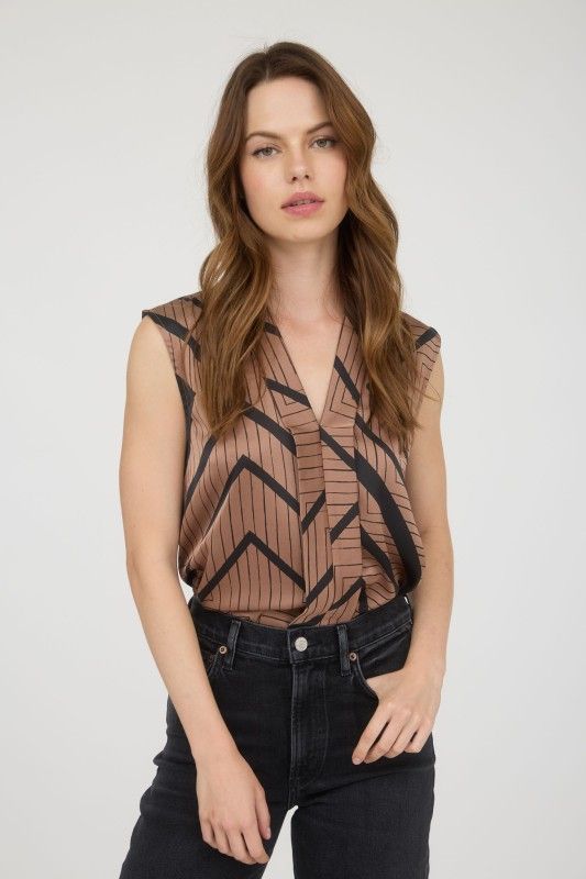 Brown Geo Print Tank