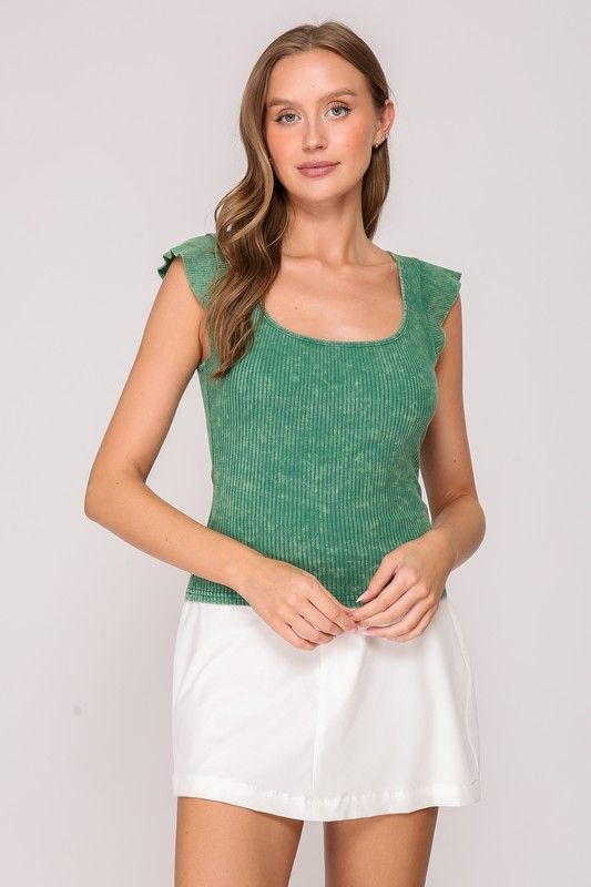 Washed Wendi Tee-Green
