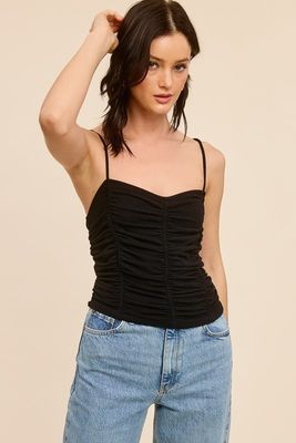 Rachel Rouched Cami-Blk