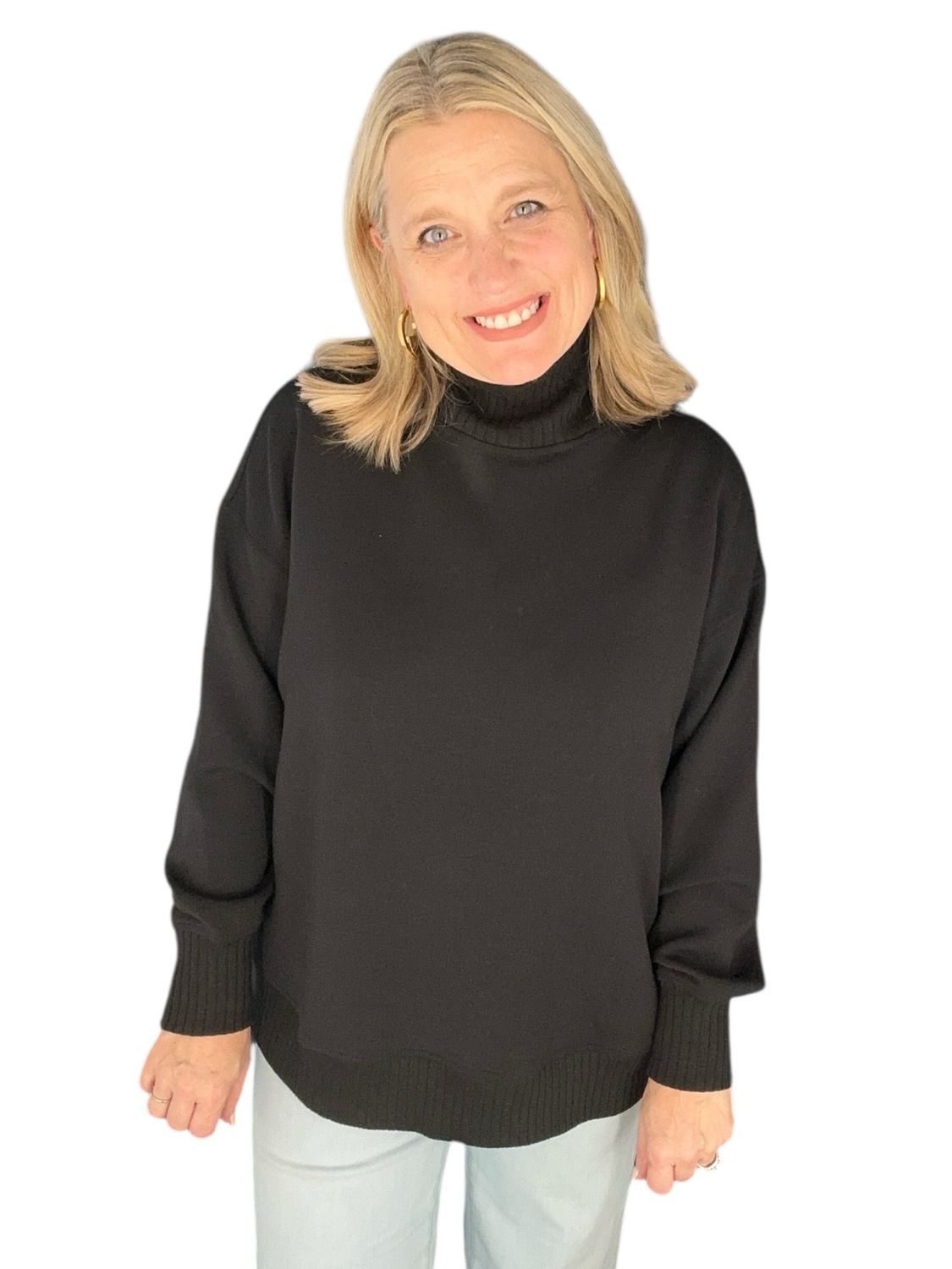 Super Softy Mock Neck-Blk