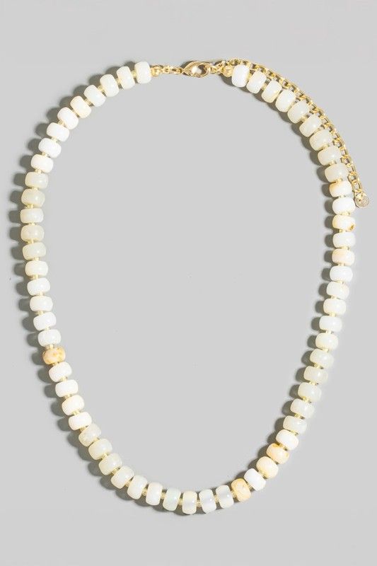 Cream Acrylic Bead Necklace