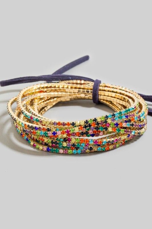 Bright Multi Stone Brace Set