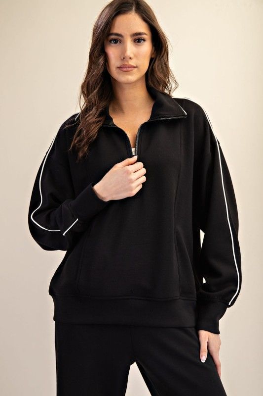 Piper Quarter Zip-Blk