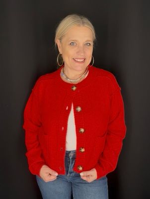 Shea Cardigan-Red