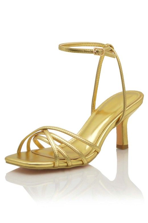 Daisy Strappy Heel-Gold