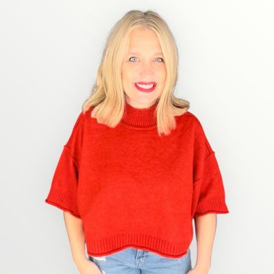 Marli Mock Neck-Red