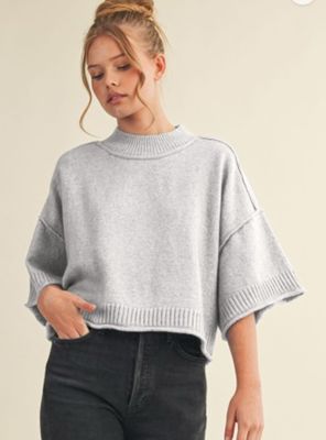 Marli Mock Neck-Grey
