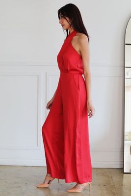 Lindsy Halter Jumper-Red