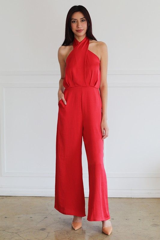 Lindsy Halter Jumper-Red