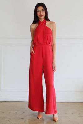 Lindsy Halter Jumper-Red