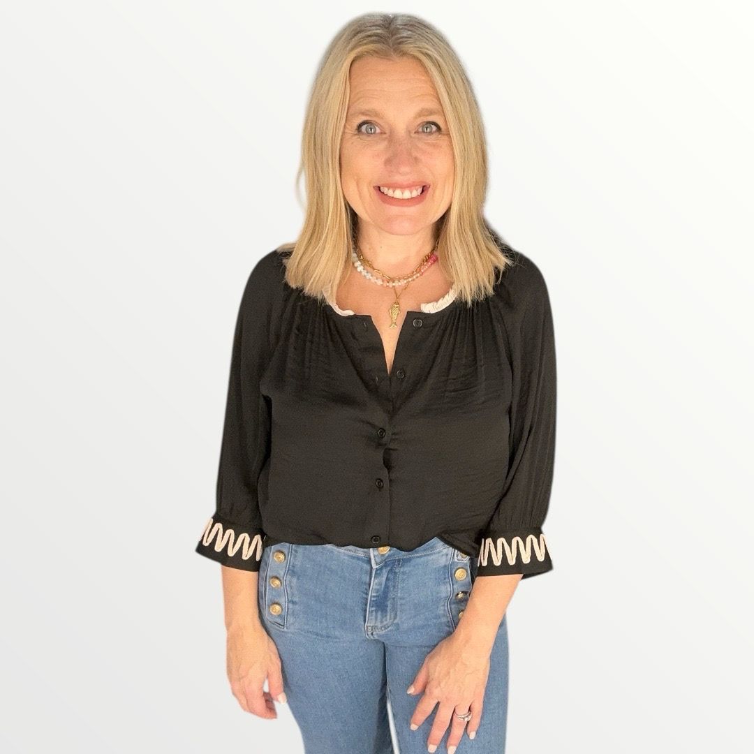 Gracie Silky Blouse-Blk