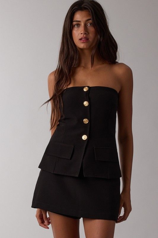Hallie Tube Top Set-Blk