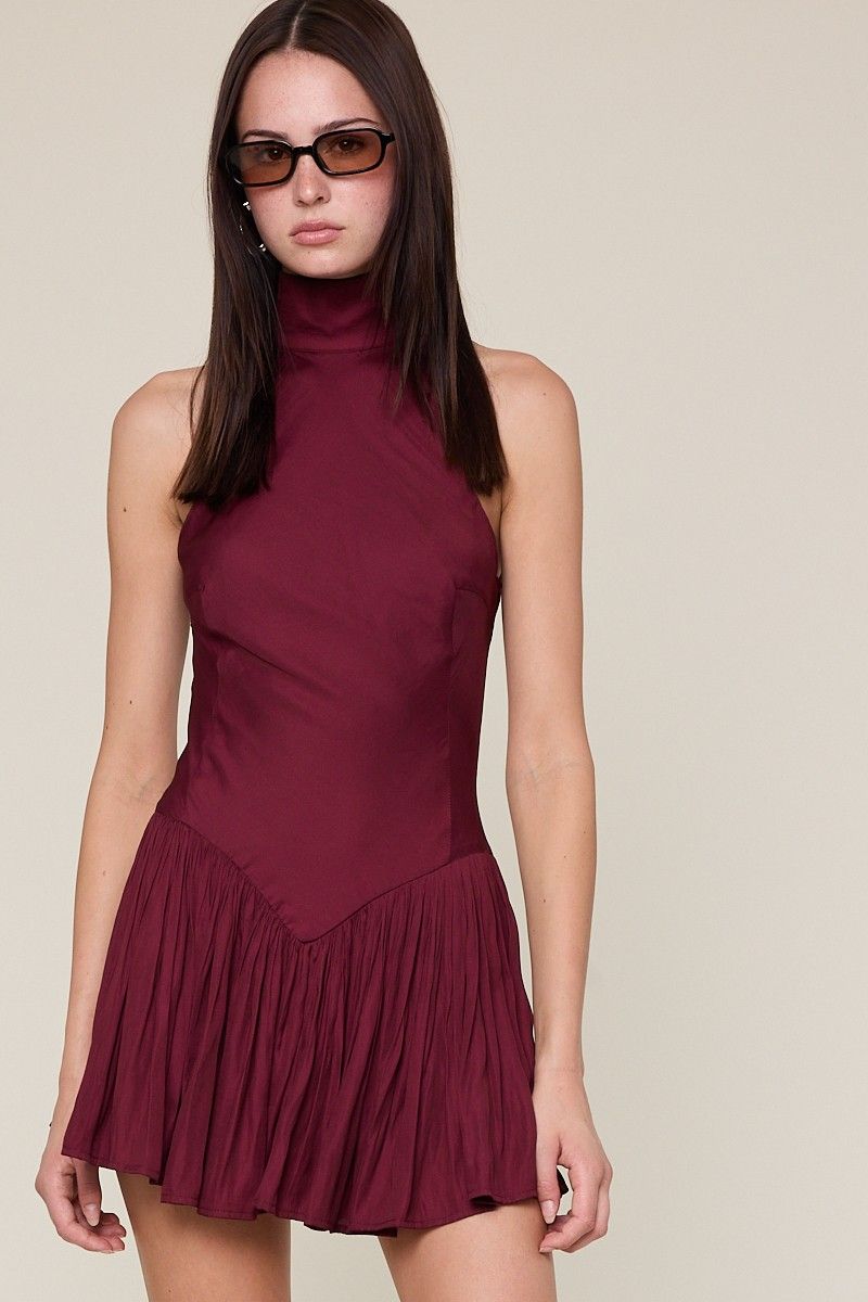 Mock Neck Silky Mini-Burg