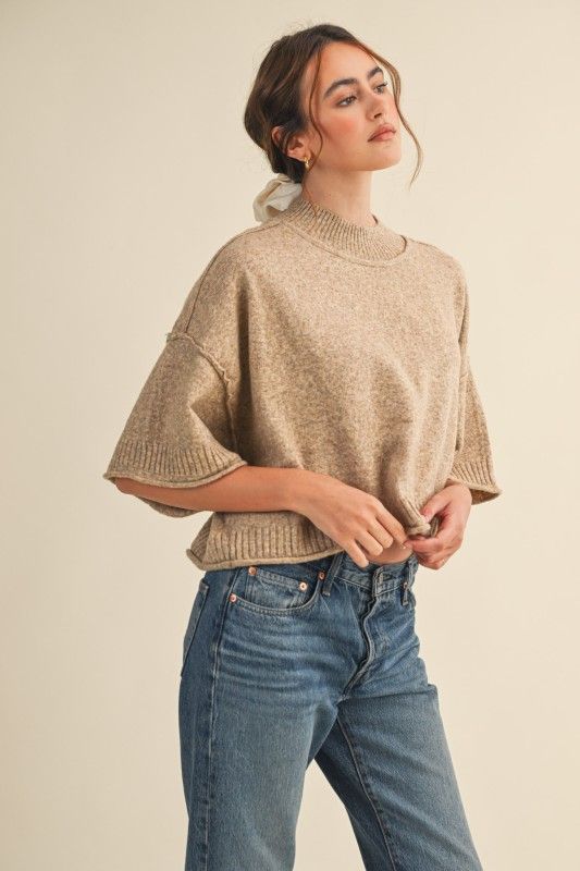 Marli Mock Neck-Mocha