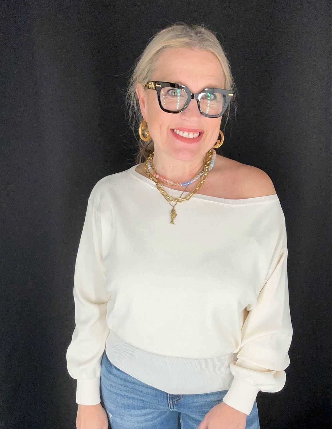 Kena Off Shoulder Top-Ivory