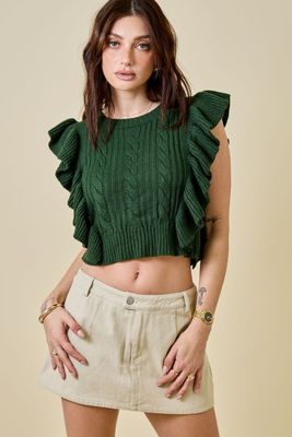 Dezi Cable Sweater-Green