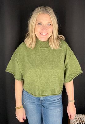 Marli Mock Neck-Avocado
