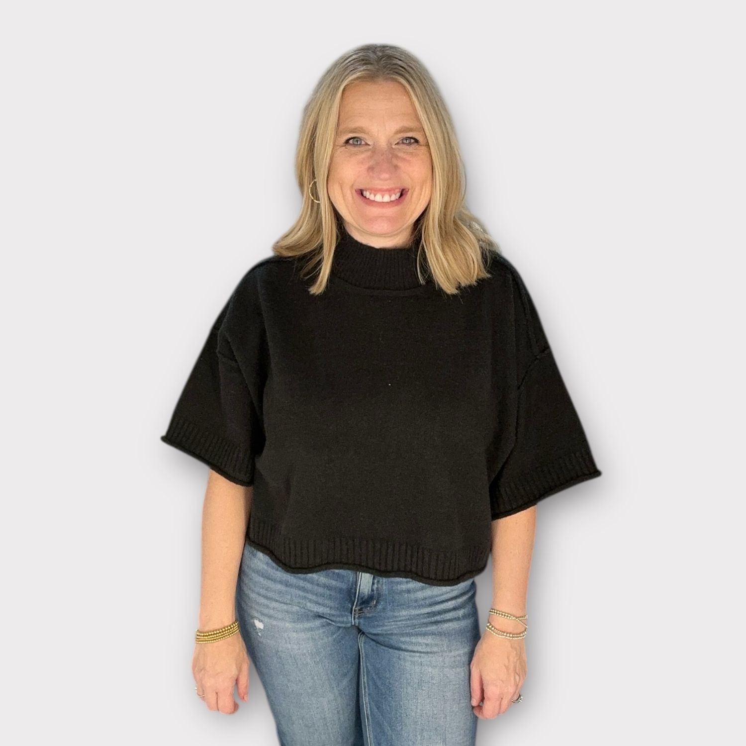 Marli Mock Neck-Blk