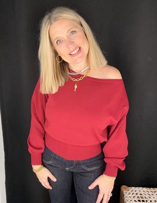 Kena Off Shoulder Top-Wine