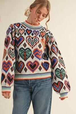 Artsy Heart Sweater-Ivory
