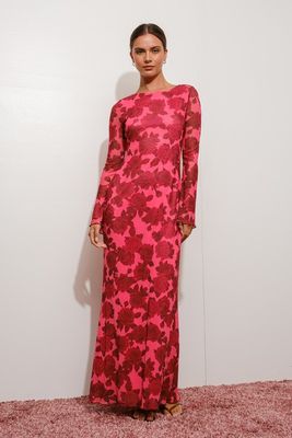 Floral Bell Sleeve Maxi Dress
