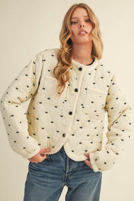 Quilted Jkt with Bows