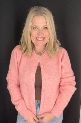 Puff Sleeve Cardi-Pink