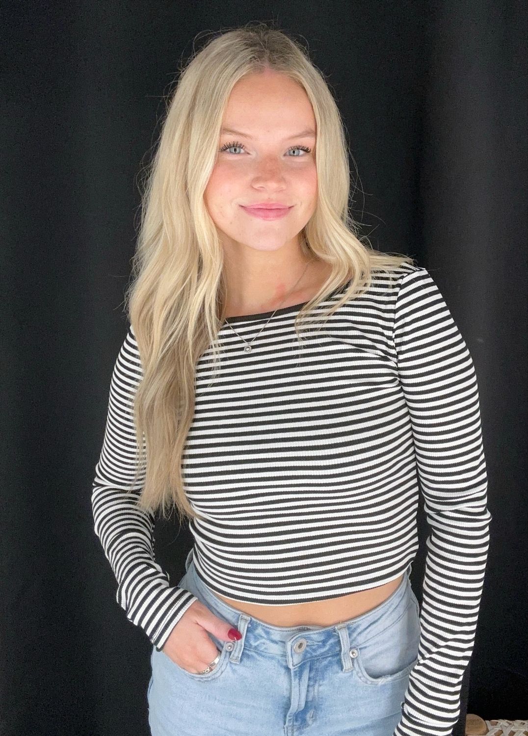 Stripe Low Back Top