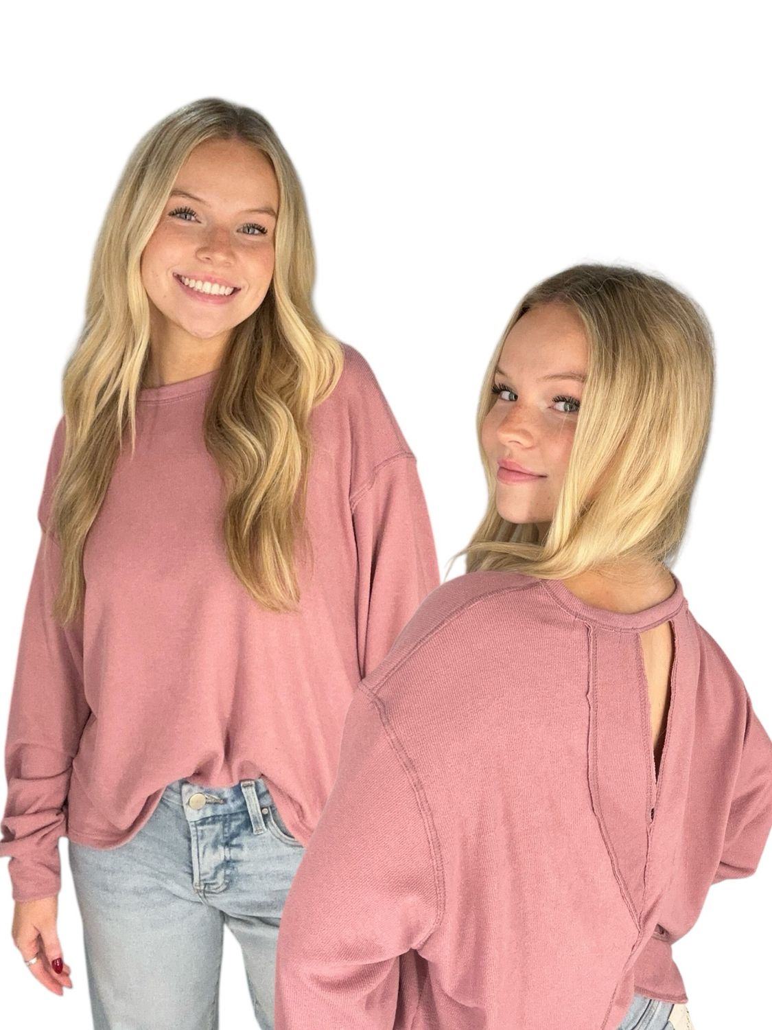 Tessa Open Back Top-Rose