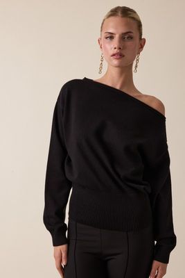 Kari Off Shoulder Top-Blk