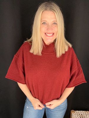 Marli Mock Neck-Wine