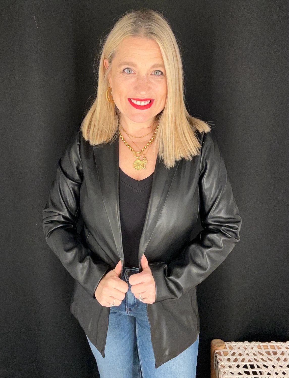 Vanessa Vegan Blazer-Blk