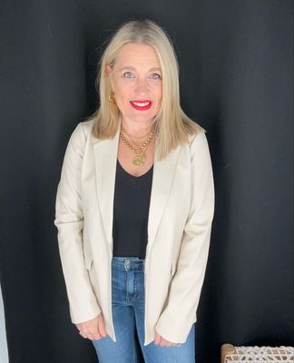 Vanessa Vegan Blazer-Cream