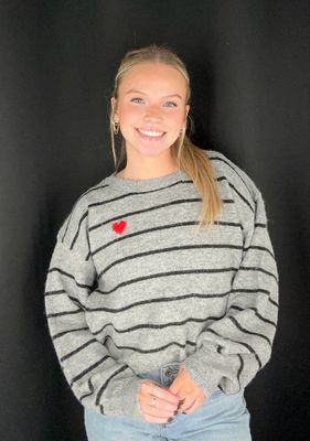 Jules Stripe Sweater-Grey