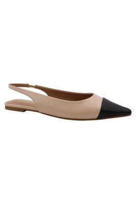 Cap Toe Sling Back-Tan