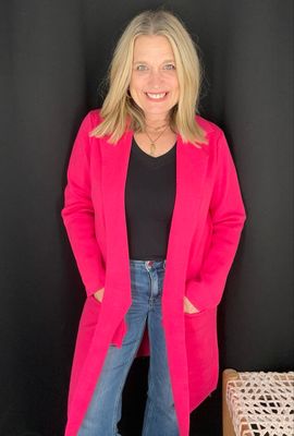 Oversized Maxi Cardi-Pink