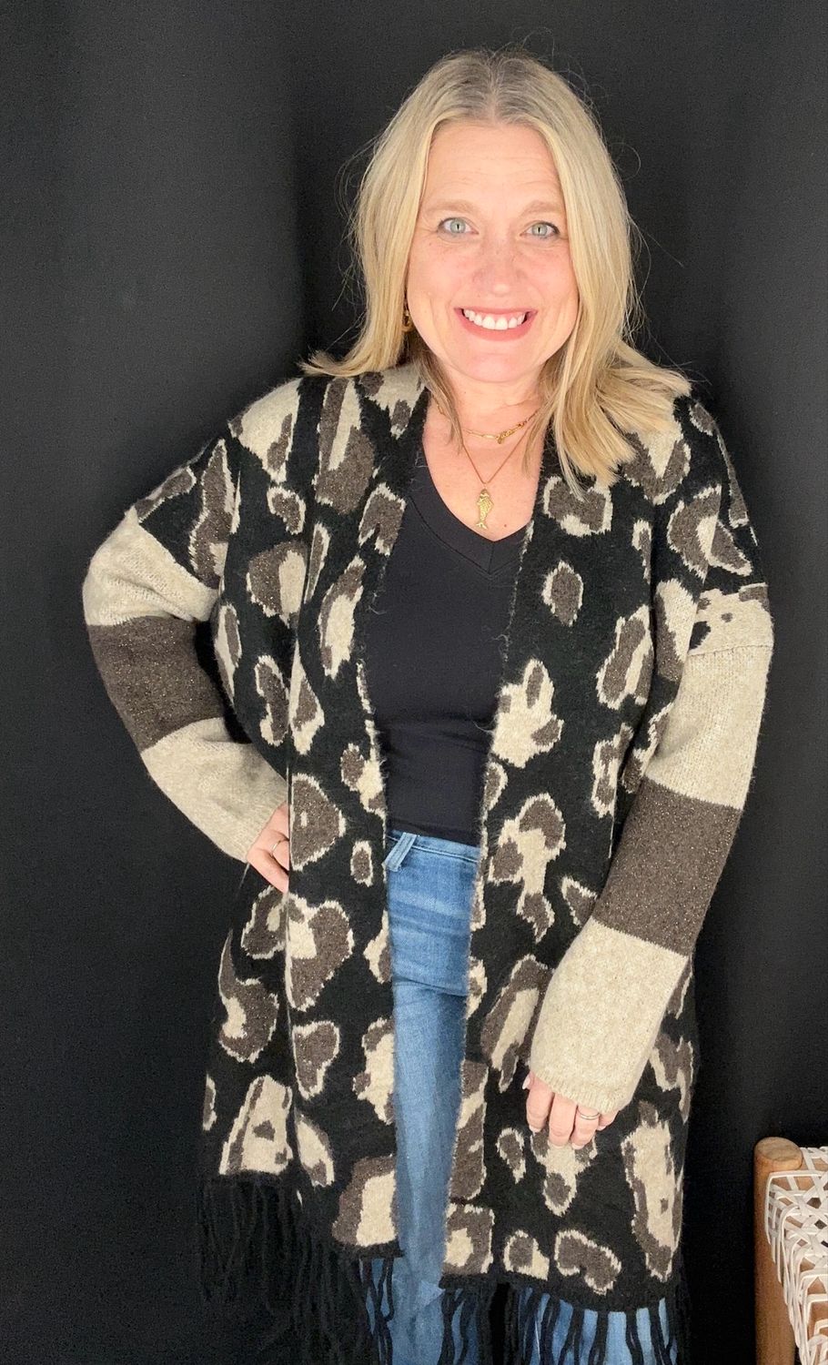 Metallic Cheetah Cardi