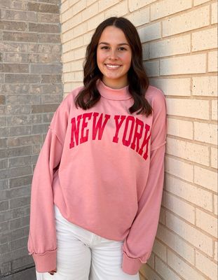 New York Mock Neck-Pink