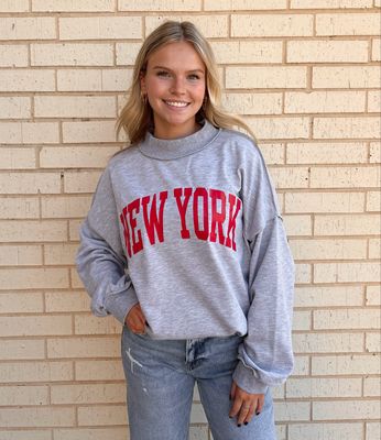 New York Mock Neck-Grey