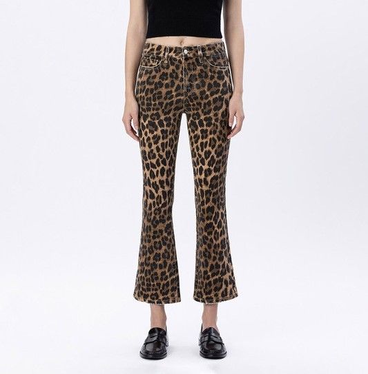 Hi Rise Leopard Kick Flare