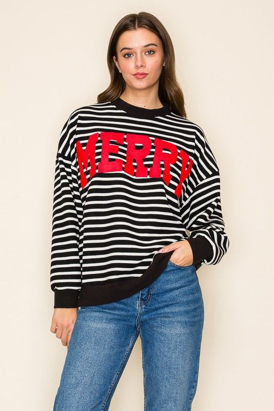 Stripe Merry Pullover
