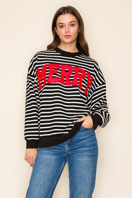 Stripe Merry Pullover