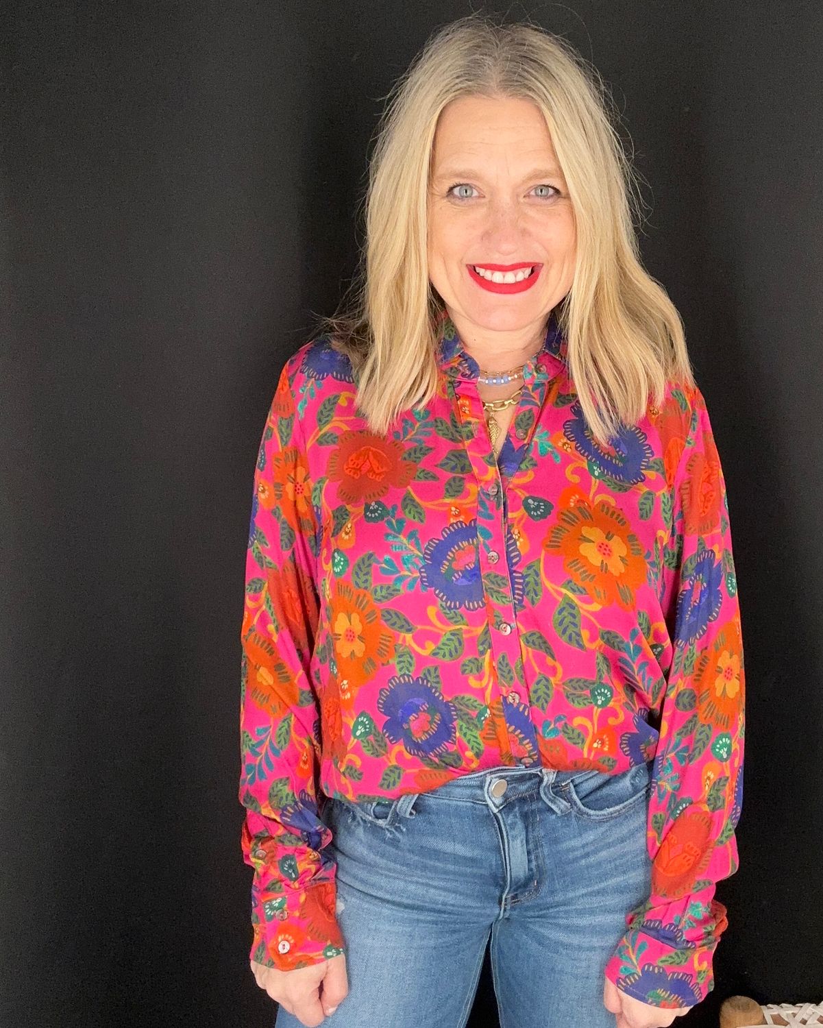 Flori Floral Top-Pink