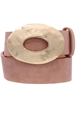 Oval Buckle Belt-Blush