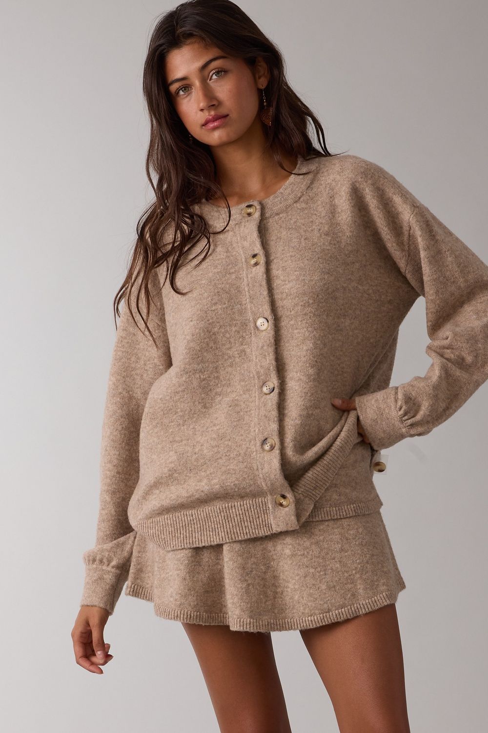 Lora Sweater Knit Set-Tan