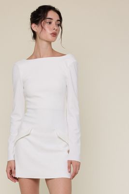 Sweet Kate Boatneck Dress-Wht