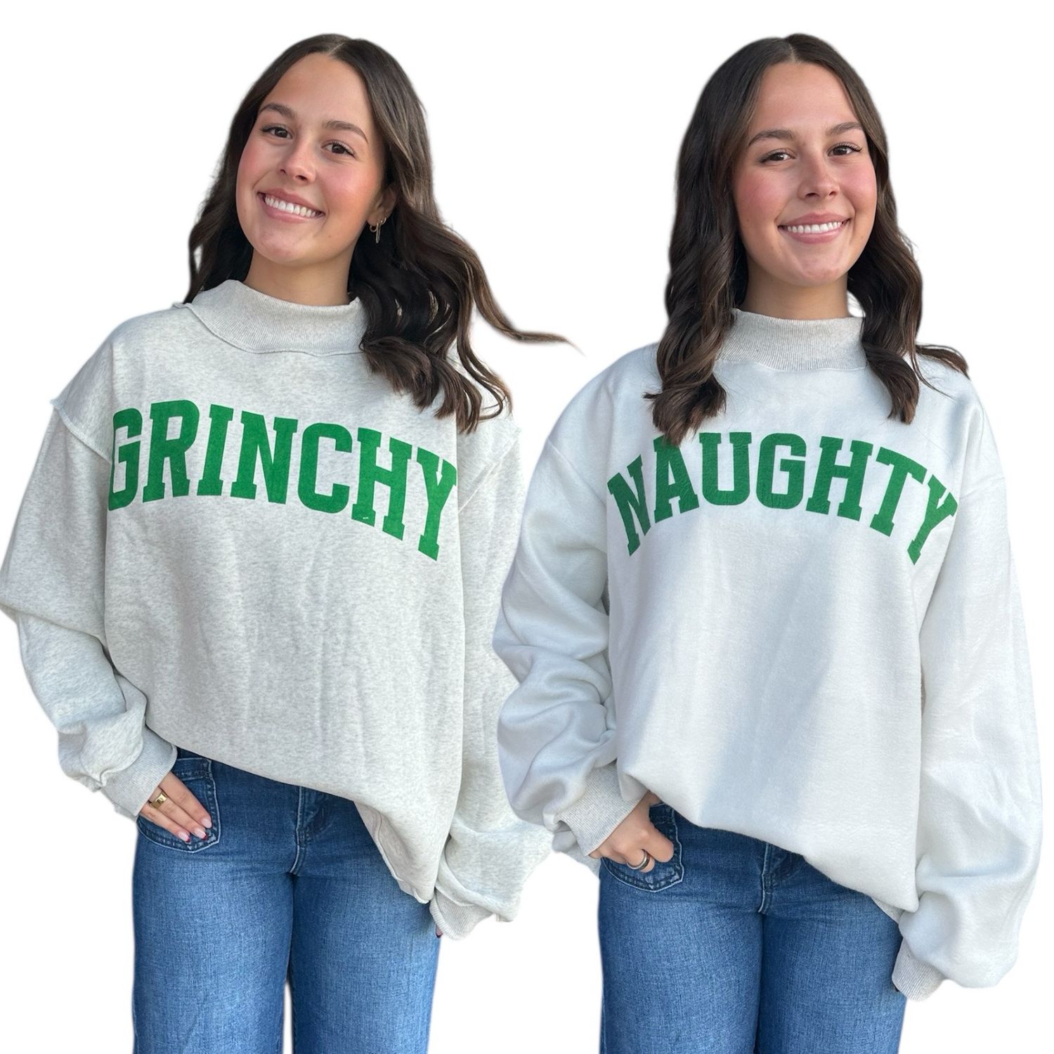 Grinchy &amp; Naughty Reversible Mock Neck