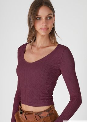 Trudy Lace V Neck-Wine