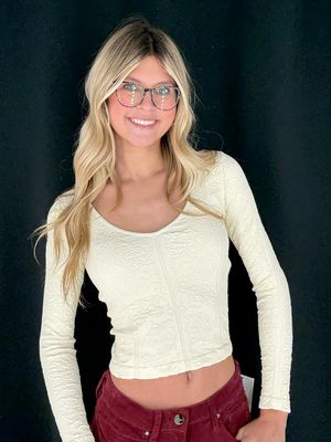 Trudy Lace V Neck-Cream