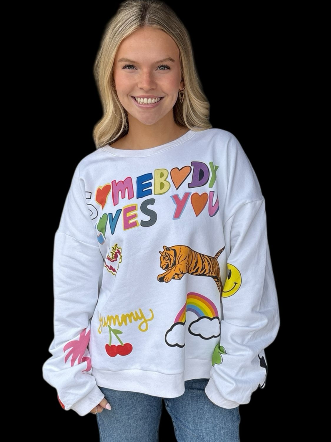 Graffiti Pullover-Wht